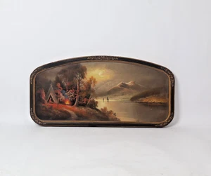 Antik 1850-1928 William Chandler Lagerfeuer Landschaftsbau Original Pastellgemälde - Bild 1 von 7