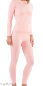Juego de ropa interior de capa base térmica rosa para damas tallas 8-18 superior e inferior térmica - Imagen 1 de 1