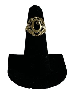 22K Yellow Gold layered Ring Later “O” Women’s Size 7.75 Vintage New 2.7 g - Picture 1 of 8