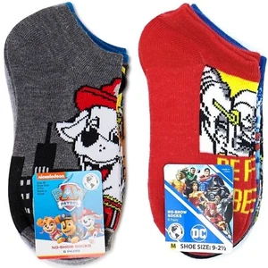 Boy’s Character Graphic No Show Socks, 6 pack, Justice League or Paw Patrol - Picture 1 of 8
