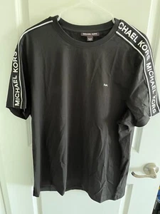 Michael Kors Men's Shoulder Tape Logo T-Shirt Black Size XL NWT $79 - Picture 1 of 4