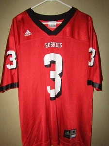 ADIDAS Northern Illinois University HUSKIES Men's Size MEDIUM Red #3 JERSEY - Picture 1 of 8