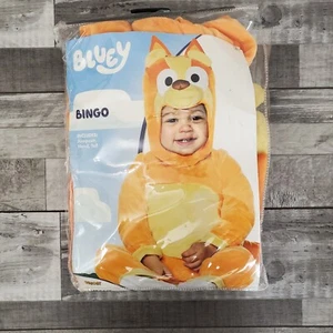 Bluey Bingo Heeler orange Kostüm Kleinkind Größe 6-12 Monate + Chili Shirt LESEN - Bild 1 von 10