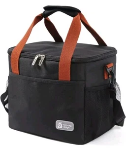 Bolsa de almuerzo aislada Weyoung Design resistente al agua a prueba de fugas negra y marrón - Imagen 1 de 3