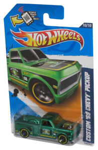 Hot Wheels HW City Works '12 Green Custom '69 Chevy Pickup 10/10 Toy Truck #140/