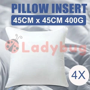 4x Memory Resistant Cushion Pillow Inserts Polyester Filling 45cm x 45cm - Picture 1 of 5