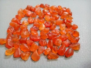 Attractive Orange Carnelian Crystal 10 Piece Rough 12-15MM Raw Natural Carnelian - Picture 1 of 5