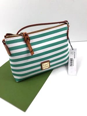 Bandolera Dooney & Bourke a Rayas Bolso de Hombro Espuma de Mar Rayas Blancas Nueva con Etiquetas Foto 1 de 4
