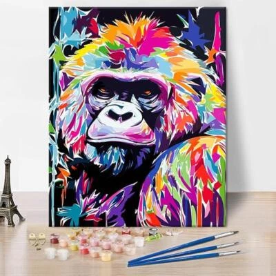 Paint By Numbers For Adults Beginners Canvas Monky Monkey  - Image 1 of 4