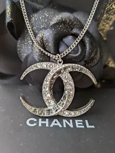 Authentic Chanel CC B15C Logo Dubai Moon Collection crystal SHW necklace box - Picture 1 of 9