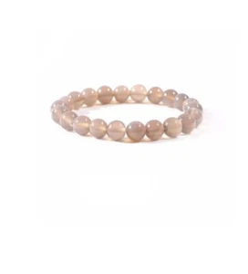 Pulseras CZ Grano Gris Ágata Calmante Cristal Chakra Para Hombres y Mujeres Calmantes - Imagen 1 de 2