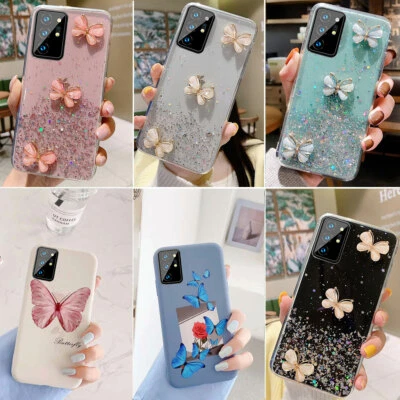 Блестящий блестящий чехол для телефона Samsung Galaxy S22 Plus Note 20/20 Ultra Butterfly - Изображение 1 из 4