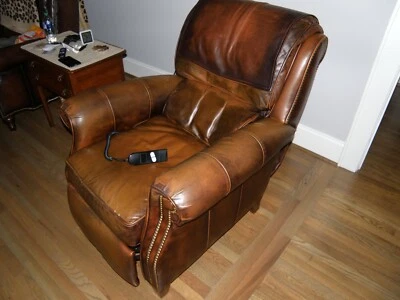 Reclinable eléctrico Hancock & Moore de cuero Miller Bustle Back Foto 1 de 3