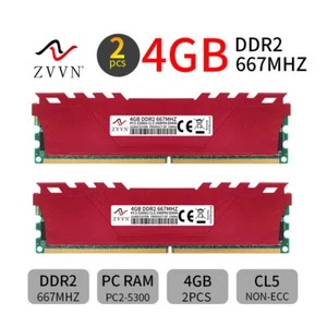 8GB 2x4GB DDR2 667MHz PC2-5300U 240Pin DIMM intel Desktop Gaming Memory RAM ZVVN - Picture 1 of 11