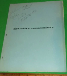 Minutes of Staff Meeting Marvine Colliery Dec. 6, 1927 Scranton, PA Coal Mining - Picture 1 of 5