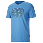 Puma Summer Fill Graphic Crew Neck Short Sleeve T-Shirt Mens Blue Casual Tops 67