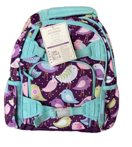 New! Pottery Barn Kids SMALL girls BACKPACK monogram KYLA Teal purple Birds - Picture 1 of 4