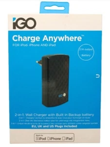 iGo Not-Akku Powerbank 1700mAh + USB Chargeur 2.1A Alimentateur pour Tablette PC - Afbeelding 1 van 5