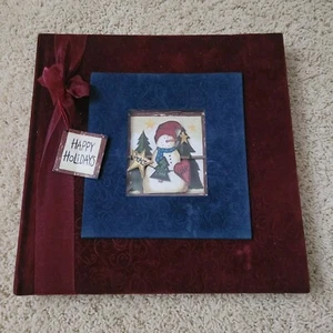 New Seasons Scrapbook Album Happy Holidays Velvet Snowman Winter Crafts Photos - Picture 1 of 10
