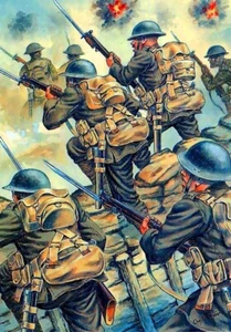 British Troops OVER THE TOP World War Soldiers - 8" x 10" ULTRA PREMIUM PRINT - Picture 1 of 1