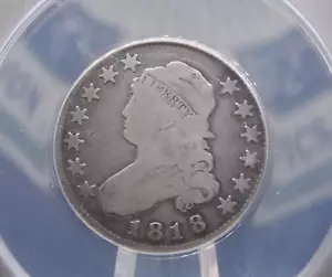 1818 Capped BUST Silver Quarter 25c ANACS G6 Details #176 Good ECC&C, Inc. - Picture 1 of 5