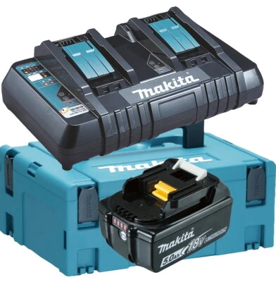 Makita Ladegerät - DC18RD - Makpac 2 - inkl.  Akku BL1850 18V 5AH - Bild 1 von 3