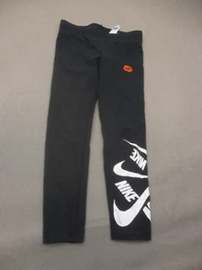 NIKE Size S Girls Black Cotton Stretch Pull On Athletic Compression Leggings 977 - Picture 1 of 7