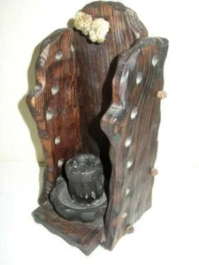 Vintage, Primitive Style, 10.5in x 6in Wooden Wall Sconce - Picture 1 of 5