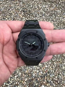 Casioak Custom Royal Oak Black Metal Stealth Casio G-SHOCK GA2100 - Picture 1 of 9
