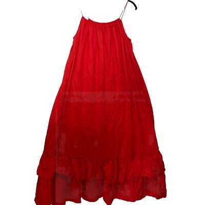 A Pea In The Pod Maternity Red Tiered Maxi Dress Size XS With Embroidery - Image 1 of 4