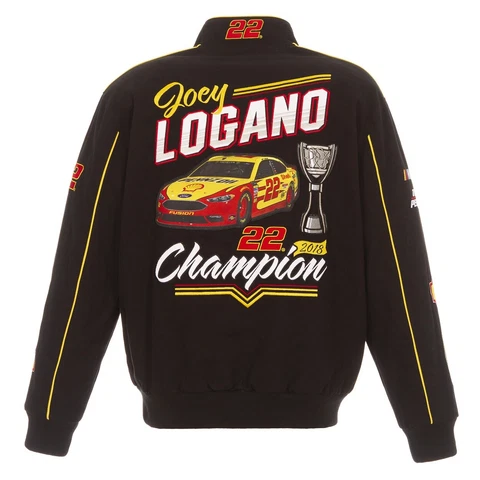 Nascar Cup Champion Joey Logano Pennzoil Shell Cotton Twill Jacket JH Design Cover