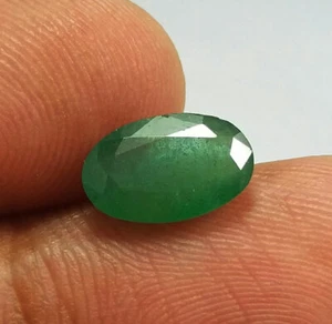 2.15 Ct Natural Top Green Zambian Mine Emerald Oval Cut Untreated Good Quality - Picture 1 of 6