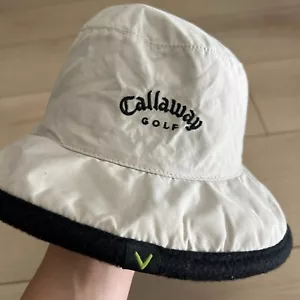 Cappello da golf Callaway L/XL reversibile secchiello bianco nero pile caldo - Foto 1 di 6
