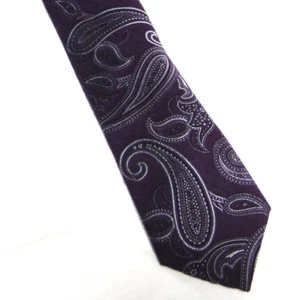 JoS.A.Bank 1905 Classic Purple & Silver Paisley Silk Tie 60"L x 3"W NWOT - Picture 1 of 8