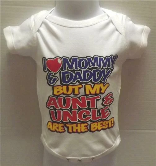 I Love Mommy & Daddy My Aunt & Uncle Are The Best Lap Shoulder Creeper N/B-24Mo Foto 1 de 1