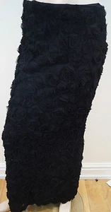 GOLD HAWK Black Floral Ruffle Evening Long Length Maxi Pencil Skirt Sz:S BNWT - Picture 1 of 6