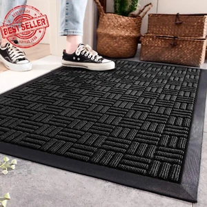 Front Door Mat, Welcome Mat Heavy Duty Durable Low Profile outside Doormat for E - Picture 1 of 7