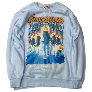 Womens Blue Goosebumps Halloween Sweatshirt Sweat Shirt - Picture 1 of 2