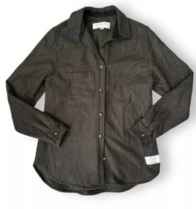 ANIAN Naturally Technical Button Shirt Jacket Shacket Wool Nylon Green Sz Small - Picture 1 of 7
