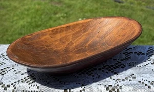 Vintage primitive rustikale Holz handgeschnitzt ovale Teigschüssel 9”x5.5”x1.75” - Bild 1 von 11