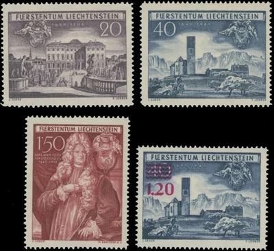 1949-52, LIECHTENSTEIN, PRINCE JOHANN AND CASTLES, NH, SC#240-42, 265 - Image 1 of 2