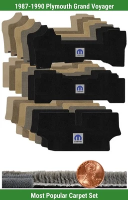 Conjunto de tapete personalizado Ultimat para '87-90 Plymouth Grand Voyager com logotipo (3 peças) #114A - Imagem 1 de 4