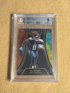 BGS 9 #'ed/25 A.J. BROWN RC SSP 2018 Panini Select XRC Tie-Dye - Foto 1 di 2