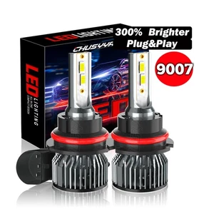 9007/9004 LED Headlight Bulbs Kit 6000K White High Low Beam Light Super Bright - Picture 1 of 15