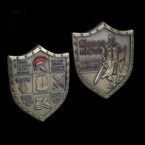 20 PCS Military Soldiers Shield Faith Armor of God EPH 6:13-17 Challenge Coin - Picture 1 of 9