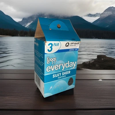 Leggs Everyday Silky Sheer Pantyhose Size Q Off Black 3 Pair Pack - Image 1 of 4