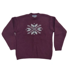 VTG 90s Abercrombie & Fitch Sweater Lambswool Burgundy Crew Neck Mens Small - Picture 1 of 7