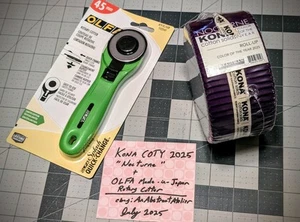 BUNDLE: Kona Cotton COTY 2025 "Noctune" Jelly Roll+OLFA 45mm Rotary Cutter JAPAN - Picture 1 of 8