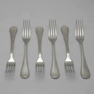 ENGLISH THREAD Design Elkington Plate Silver Service Cutlery Six Table Forks - Picture 1 of 3
