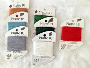 Needlepoint Embroidery Thread Lot of 7 Matte 18 by Rainbow Gallery Asst Colors - Picture 1 of 4